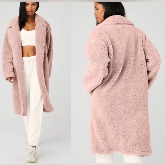ALO Yoga Jackets & Blazers - ALO Yoga Sherpa Oversized Trench Coat Pink Size Medium